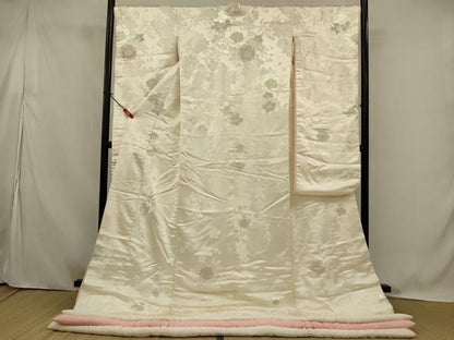 平和屋本店●白打掛　白無垢　和装　婚礼　結婚式　花嫁　神社挙式　唐織　枝垂れ桜　銀糸　逸品　AABK2736ou