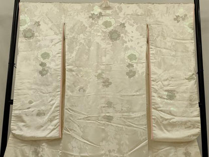 平和屋本店●白打掛　白無垢　和装　婚礼　結婚式　花嫁　神社挙式　唐織　枝垂れ桜　銀糸　逸品　AABK2736ou
