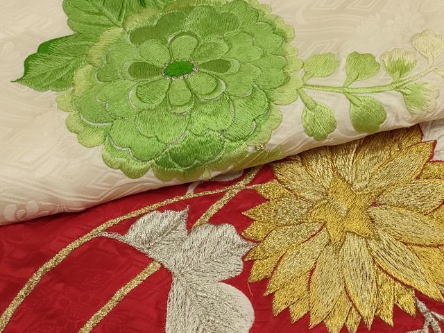 平和屋本店●お引きずり・お引き摺り・引き振袖　和装　結婚式　舞妓　芸妓　芸者　衣装　総刺繍　枝花文　金銀糸　逸品　AABK2739ou