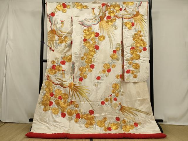 平和屋本店●色打掛　和装　婚礼　結婚式　花嫁　神社挙式　総刺繍　駒刺繍　鳳凰花文　金銀糸　逸品　AABK2740ou