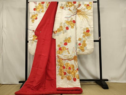 平和屋本店●色打掛　和装　婚礼　結婚式　花嫁　神社挙式　総刺繍　駒刺繍　鳳凰花文　金銀糸　逸品　AABK2740ou