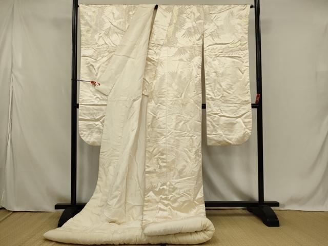 平和屋本店●白打掛　白無垢　和装　婚礼　結婚式　花嫁　神社挙式　唐織　飛鶴文　逸品　AABK2743ou