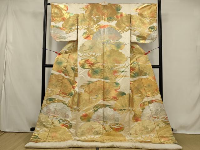 平和屋本店●色打掛　和装　婚礼　結婚式　花嫁　神社挙式　総刺繍　枝松文　金銀糸　逸品　AABK2744ou