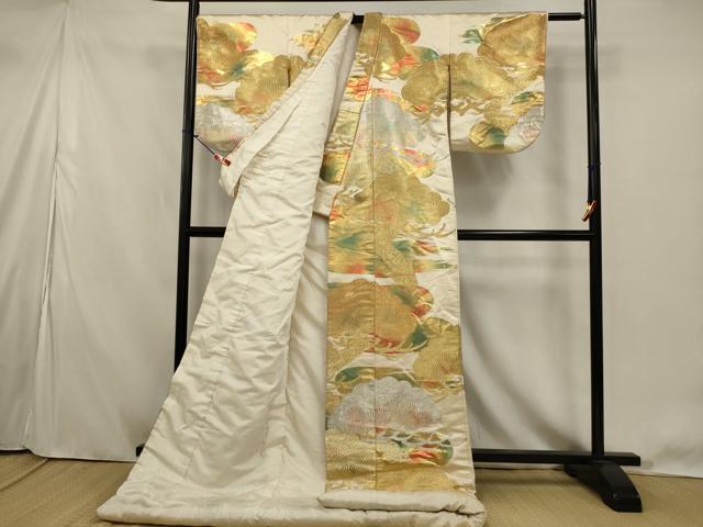平和屋本店●色打掛　和装　婚礼　結婚式　花嫁　神社挙式　総刺繍　枝松文　金銀糸　逸品　AABK2744ou