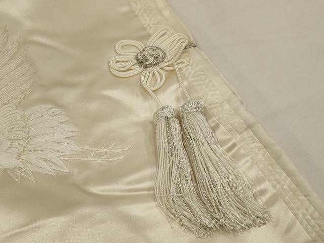 平和屋本店●白打掛　白無垢　和装　婚礼　結婚式　花嫁　神社挙式　唐織　飛鶴文　十二単風　逸品　AABK2746ou