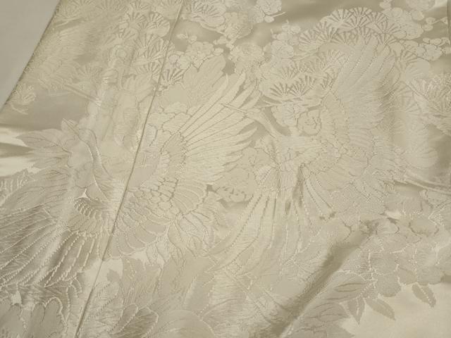 平和屋本店●白打掛　白無垢　和装　婚礼　結婚式　花嫁　神社挙式　唐織　刺繍　飛鶴草花文　逸品　AABK2749ou