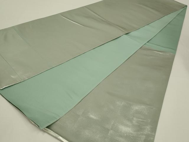平和屋着物◎西陣　六通柄袋帯　霞市松文　銀糸　正絹　逸品　未使用　AABK2751ou