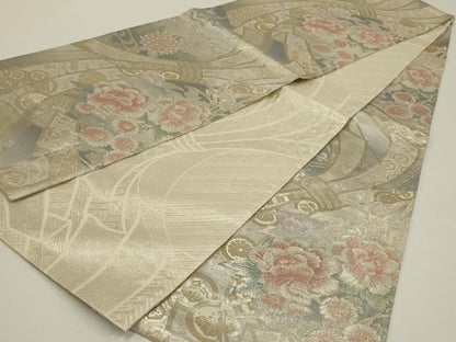 平和屋着物◎佐賀錦　両面　全通柄袋帯　慶長重ね　金銀糸　正絹　逸品　AABK2760ou