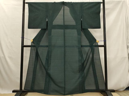 平和屋着物＊夏物　色無地　絽　立涌文様　百入茶色　正絹　逸品　AABK2762st