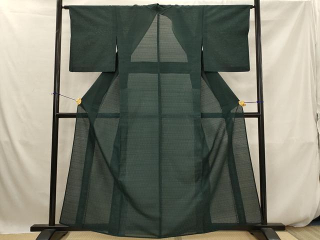 平和屋着物＊夏物　色無地　絽　立涌文様　百入茶色　正絹　逸品　AABK2762st