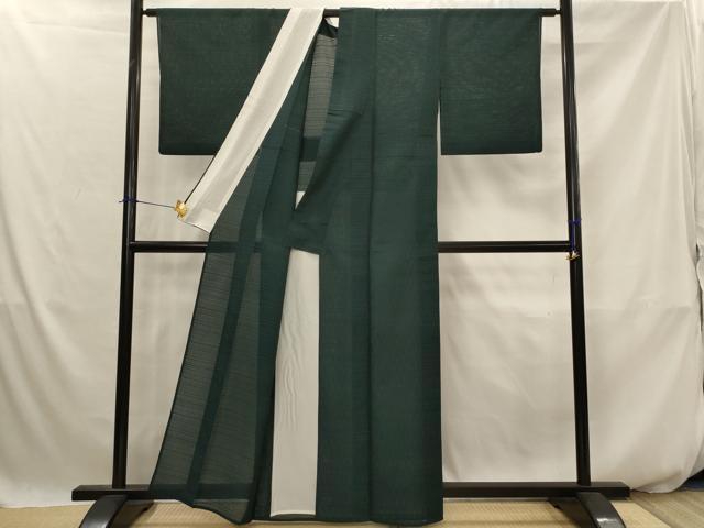 平和屋着物＊夏物　色無地　絽　立涌文様　百入茶色　正絹　逸品　AABK2762st