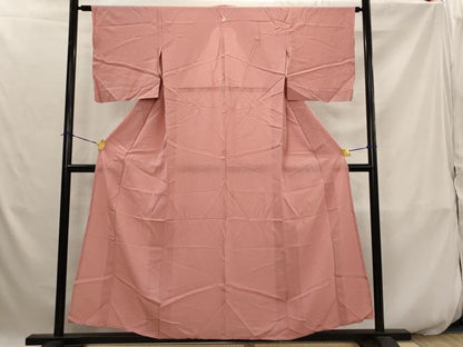 平和屋着物＊夏物　色無地　絽　甚三紅色　正絹　逸品　AABK2765st