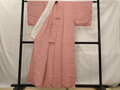 平和屋着物＊夏物　色無地　絽　甚三紅色　正絹　逸品　AABK2765st