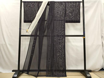 平和屋着物＊夏物　小紋　紗　幾何学文様　正絹　逸品　AABK2767st