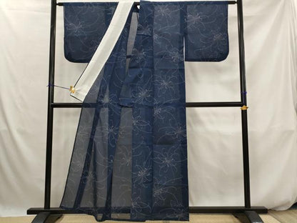 平和屋着物＊夏物　紗紬　舞花文　正絹　逸品　AABK2768st