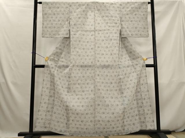 平和屋着物＊夏物　小紋　紗　ちぢみ織　琉球絣文様　AABK2771st