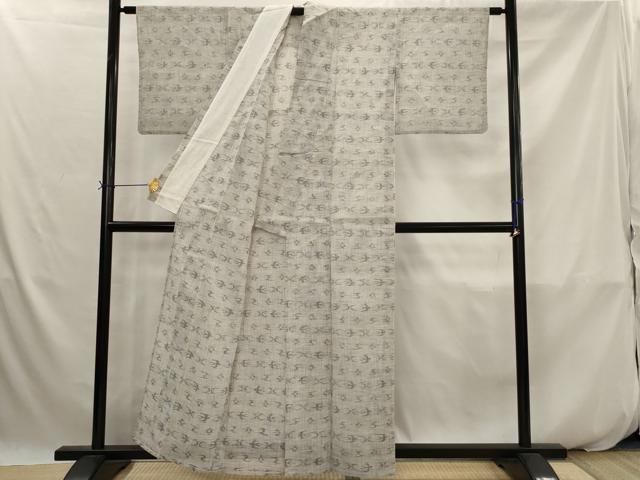 平和屋着物＊夏物　小紋　紗　ちぢみ織　琉球絣文様　AABK2771st