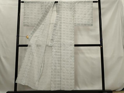 平和屋着物＊夏物　小紋　紗　亀甲文様　洗える着物　AABK2772st
