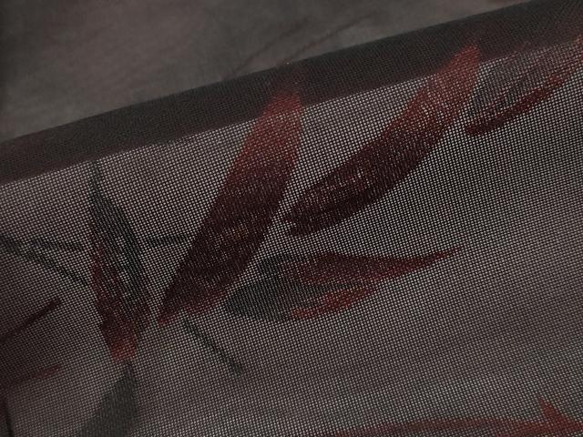 平和屋着物＊夏物　小紋　紗　笹の葉文　正絹　逸品　AABK2774st