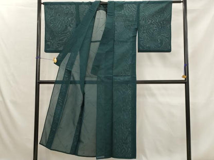 平和屋着物＊夏物　色無地　紗　枝葉紋紗　百入茶色　正絹　逸品　AABK2776st