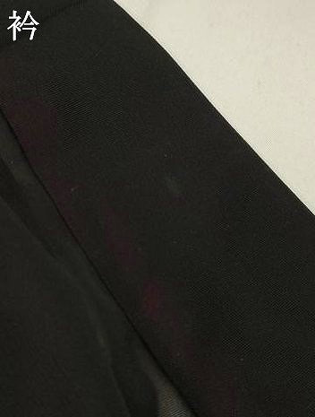 平和屋着物＊夏物　小紋　紗　笹の葉文　黒地　正絹　逸品　AABK2777st