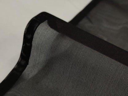 平和屋着物＊夏物　小紋　紗　笹の葉文　黒地　正絹　逸品　AABK2777st