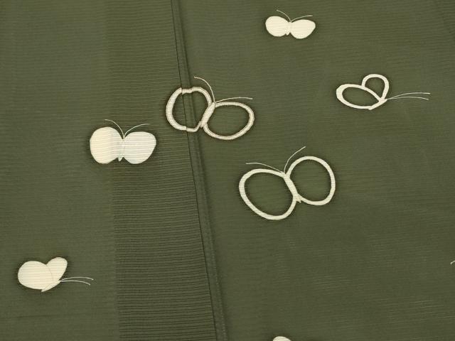 平和屋着物＊夏物　訪問着　絽　駒刺繍　舞蝶文　正絹　逸品　AABK2778st