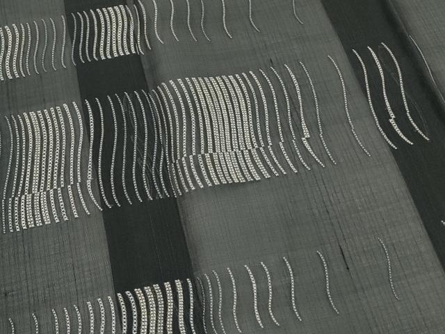 平和屋着物＊夏物　訪問着　紗　総刺繍　抽象文様　正絹　逸品　未使用　AABK2789st