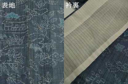 平和屋着物＊夏物　本場小千谷ちぢみ　紗　風景文　麻　逸品　AABK2791st
