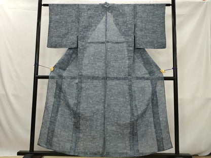 平和屋着物＊夏物　本場小千谷ちぢみ　紗　風景文　麻　逸品　AABK2791st
