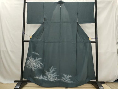 平和屋着物＊夏物　色留袖　絽　手描き　風景文　正絹　逸品　AABK2799st