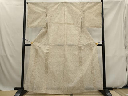 平和屋着物＊夏物　小紋　浴衣兼用　絣文様　綿麻　AABK2800st