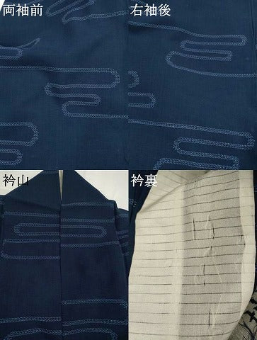 平和屋着物＊夏物　結城紬　奥順　はたおり娘　夏結城　80亀甲　エ霞文　証紙付き　正絹　逸品　AABK2805st