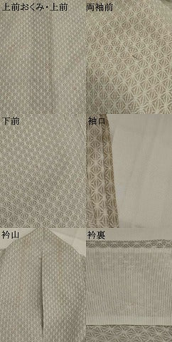 平和屋着物＊夏物　小紋　絽　麻の葉文様　洗える着物　AABK2810st