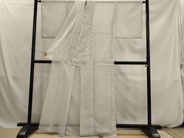 平和屋着物＊夏物　小紋　絽　麻の葉文様　洗える着物　AABK2810st