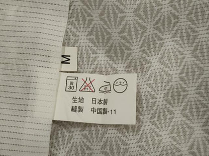 平和屋着物＊夏物　小紋　絽　麻の葉文様　洗える着物　AABK2810st