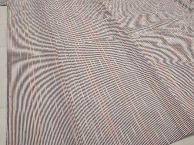 平和屋着物＊夏物　小紋　絽　竹縞　洗える着物　AABK2811st