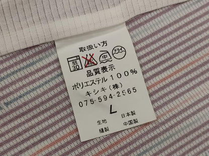 平和屋着物＊夏物　小紋　絽　竹縞　洗える着物　AABK2811st