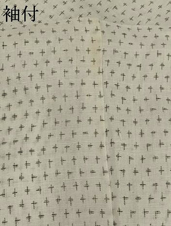 平和屋着物＊夏物　男性　上布　十字絣文様　麻　逸品　AABK2818st