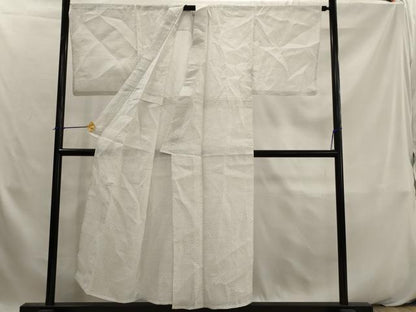 平和屋着物＊夏物　男性　上布　十字絣文様　麻　逸品　AABK2818st