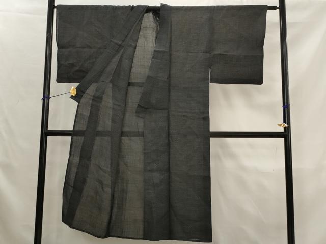 平和屋着物＊夏物　男性　石川県指定無形文化財　能登上布　本麻手織上布　格子　麻　逸品　AABK2821st
