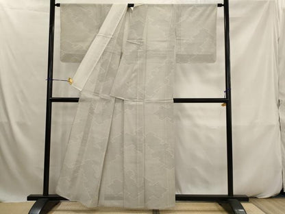 平和屋着物＊夏物　本場大島紬　夏大島　白大島　150亀甲　松皮菱文様　正絹　逸品　未使用　AABK2822st