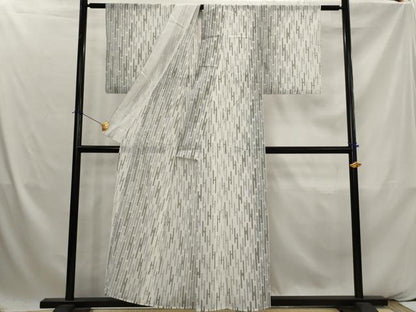 平和屋着物＊夏物　小紋　紗　エ霞文　洗える着物　AABK2830st