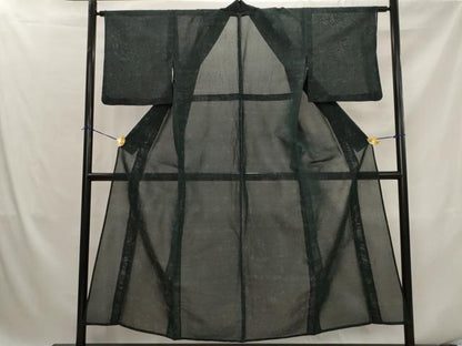 平和屋着物＊夏物　お召　紗　洋花文　正絹　逸品　AABK2835st