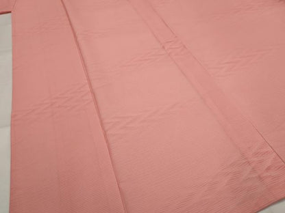 平和屋着物＊夏物　色無地　絽　芝紋紗　 甚三紅色　正絹　逸品　AABK2836st