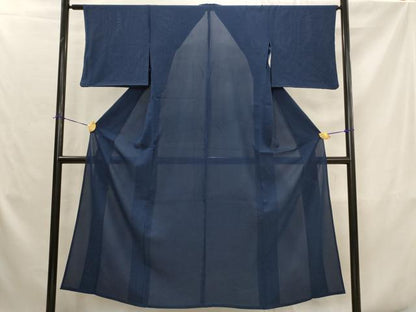 平和屋着物＊夏物　色無地　絽　留紺色　正絹　逸品　AABK2849st