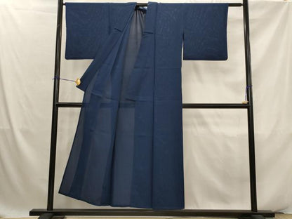 平和屋着物＊夏物　色無地　絽　留紺色　正絹　逸品　AABK2849st