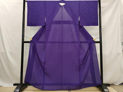 平和屋着物＊夏物　色無地　絽　青紫色　正絹　逸品　未使用　AABK2851st