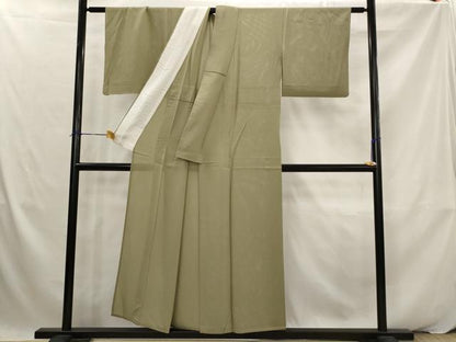 平和屋着物＊夏物　色無地　絽　鶸茶色　正絹　逸品　AABK2852st