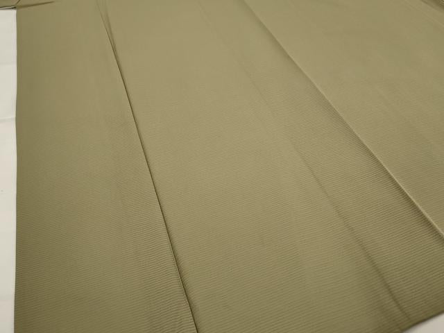 平和屋着物＊夏物　色無地　絽　鶸茶色　正絹　逸品　AABK2852st